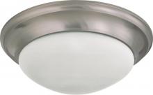 Nuvo 60/3273 - 3 Light; 17 in.; Flush Mount Twist and Lock with Frosted White Glass; Brushed Nickel Finish