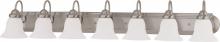 Nuvo 60/3283 - Ballerina; 7 Light; 48 in.; Vanity with Frosted White Glass; Brushed Nickel Finish
