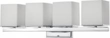 Nuvo 60/4084 - Bento; 4 Light; Vanity Fixture with Satin White Glass; Polished Chrome Finish
