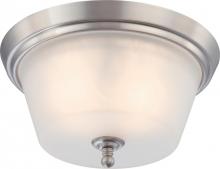 Nuvo 60/4152 - Surrey; 2 Light; Flush Dome Fixture with Frosted Glass; Brushed Nickel Finish