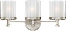 Nuvo 60/4643 - Decker; 3 Light; Vanity Fixture with Clear and Frosted Glass; Brushed Nickel Finish