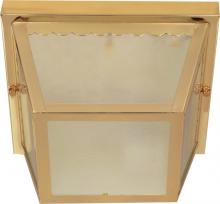 Nuvo 60/471 - 2 Light; 10 in.; Carport Flush Mount with Textured Frosted Glass; Polished Brass Finish