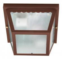 Nuvo 60/472 - 2 Light; 10 in.; Carport Flush Mount with Textured Frosted Glass; Old Bronze Finish