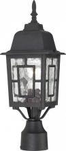 Nuvo 60/4929 - Banyan; 1 Light; 17 in.; Outdoor Post with Clear Water Glass; Textured Black Finish