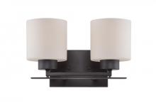 Nuvo 60/5302 - Parallel; 2 Light; Vanity Fixture with Etched Opal Glass; Aged Bronze Finish