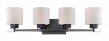 Nuvo 60/5304 - Parallel; 4 Light; Vanity Fixture with Etched Opal Glass; Aged Bronze Finish
