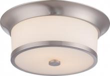 Nuvo 60/5460 - Mobili; 2 Light; Flush Fixture with Satin White Glass; Brushed Nickel Finish