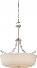 Nuvo 60/5827 - Laguna; 4 Light; Pendant with White Glass; Brushed Nickel Finish