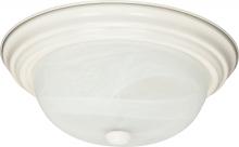 Nuvo 60/6004 - 2 Light; 11 in.; Flush Mount; Alabaster Glass; Color retail packaging; Textured White Finish