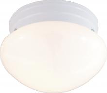 Nuvo 60/6026 - 1 Light; 8 in.; Flush Mount; Small White Mushroom; Color retail packaging; White Finish