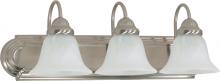 Nuvo 60/6075 - Ballerina; 3 Light; 24 in.; Vanity with Alabaster Glass Bell Shades; Color retail packaging; Brushed