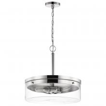Nuvo 60/7630 - Intersection; 3 Light; Pendant; Polished Nickel with Clear Glass; Polished Nickel Finish