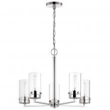 Nuvo 60/7635 - Intersection; 5 Light; Chandelier; Polished Nickel with Clear Glass; Polished Nickel Finish