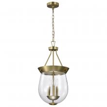 Nuvo 60/7801 - Boliver 3 Light Pendant; 11 Inches; Vintage Brass Finish; Clear Seeded Glass