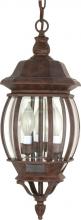 Nuvo 60/895 - Central Park; 3 Light; 20 in.; Hanging Lantern with Clear Beveled Glass; Old Bronze Finish