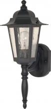Nuvo 60/987 - Cornerstone; 1 Light; 18 in.; Wall Lantern with Clear Seed Glass; Textured Black Finish
