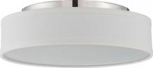 Nuvo 62/526 - Heather; LED Flush Fixture with White Linen Shade; Polished Nickel Finish