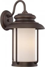 Nuvo 62/632 - Bethany; LED Outdoor Large Wall with Satin White Glass; Forest Bronze Finish