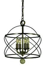 Framburg 4414 MB/AB - 4-Light Mahogany Bronze/Antique Brass Nantucket Chandelier