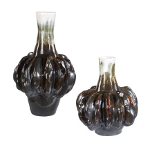 Uttermost 18313 - Uttermost Umbrian White & Brown Gourd Vases Set/2