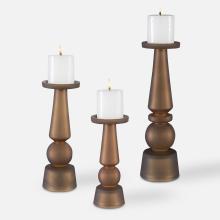 Uttermost 18045 - Uttermost Cassiopeia Butter Rum Glass Candleholders Set/3