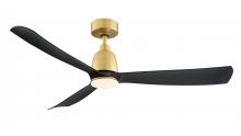 Fanimation FPD8534BSBL - Kute 52 inch Indoor/Outdoor Ceiling Fan - Brushed Satin Brass with Black blades