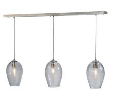 Meyda White 117166 - 44" Long Crackle Orb Mouth Blown 3 LT Island Pendant