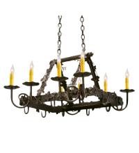 Meyda White 120775 - 27" Long Vineyard 8 Light Pot Rack