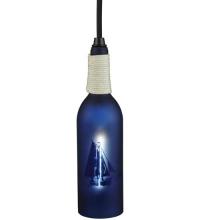 Meyda White 124412 - 3" Wide Coastal Collection Sailboat Wine Bottle Mini Pendant