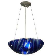 Meyda White 131204 - 16" Wide Metro Fusion Azul Glass Inverted Pendant