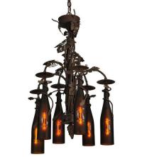Meyda White 134136 - 20" Wide Tuscan Vineyard 6 Wine Bottle Chandelier