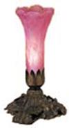Meyda White 13502 - 7" High Lavender Tiffany Pond Lily Victorian Mini Lamp