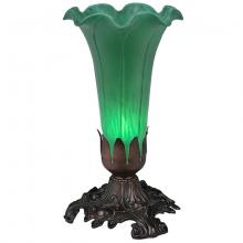 Meyda White 13818 - 7" High Green Tiffany Pond Lily Victorian Mini Lamp