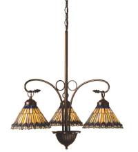 Meyda White 16094 - 31" Wide Tiffany Jeweled Peacock 3 LT Chandelier