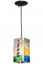 Meyda White 164112 - 7" Wide Metro Fusion Lighthouse Quadrato Mini Pendant
