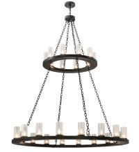 Meyda White 169536 - 60" Wide Loxley 28 Light Two Tier Chandelier