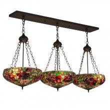 Meyda White 175538 - 54" Long Tiffany Peony 3 LT Inverted Island Pendant