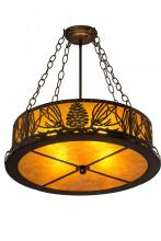 Meyda White 179628 - 22"W Mountain Pine Semi-Flushmount