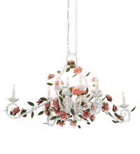 Meyda White 193143 - 48" Long Symphony Rose Basket Oblong Chandelier