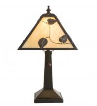 Meyda White 217778 - 9" Square Vine Leaf & Dragonfly Table Lamp