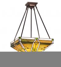 Meyda White 220187 - 17" Square Abilene Mission Semi-Flushmount