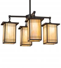 Meyda White 233239 - 33" Wide Hyde Park Wright 4 Light Chandelier