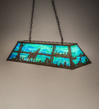 Meyda White 275628 - 48" Long Wolf at Lake Oblong Pendant