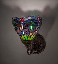 Meyda White 275644 - 7" Wide Tiffany Hanginghead Dragonfly Wall Sconce