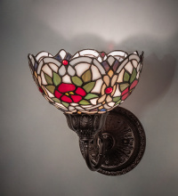 Meyda White 275654 - 8" Wide Renaissance Rose Wall Sconce