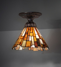 Meyda White 276085 - 8" Wide Delta Jadestone Flushmount