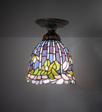 Meyda White 276089 - 8" Wide Tiffany Flowering Lotus Flushmount