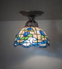 Meyda White 276105 - 8" Wide Roseborder Flushmount