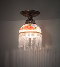 Meyda White 276110 - 6" Wide Roussillon Rose Bouquet Flushmount