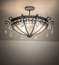 Meyda White 277034 - 24" Wide Florentine Semi-Flushmount